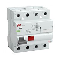 Выключатель дифференциальный (УЗО) DV (селективный) 4п 80А 300мА тип AC AVERES | код. rccb-4-80-300-s-av | EKF